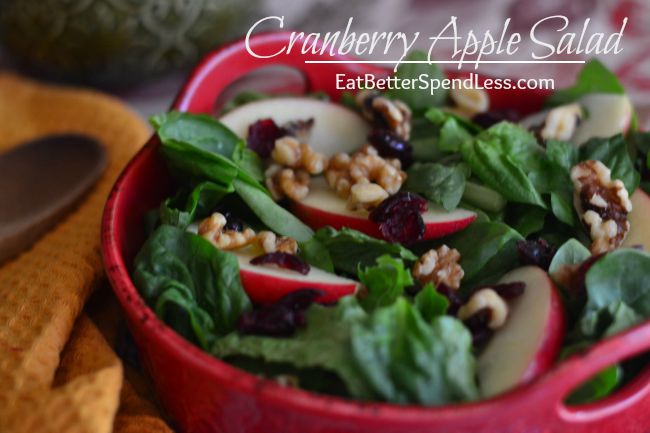 This Cranberry Apple Walnut Salad is my new favorite! So delicious and only takes a few ingredients. I love adding healthy recipes to our meal plan and this one is here to stay. 