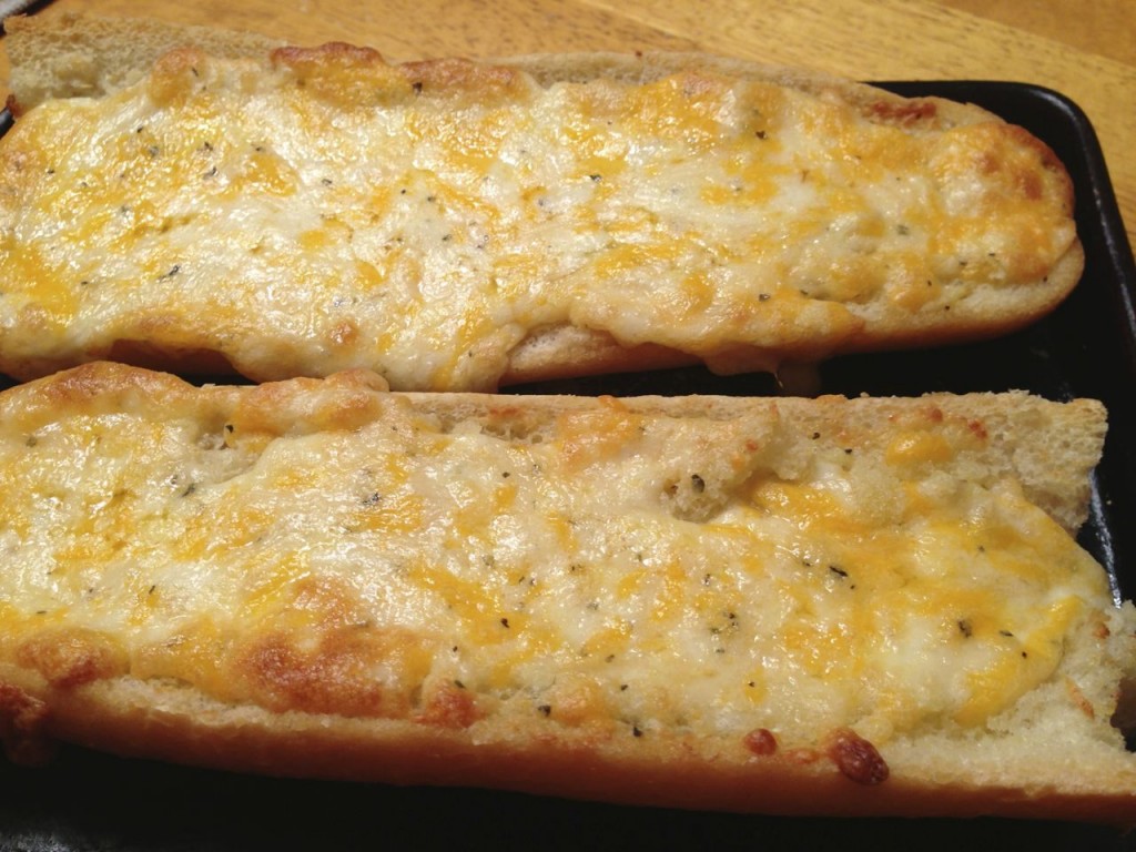 Cheesy Garlic Bread-browned