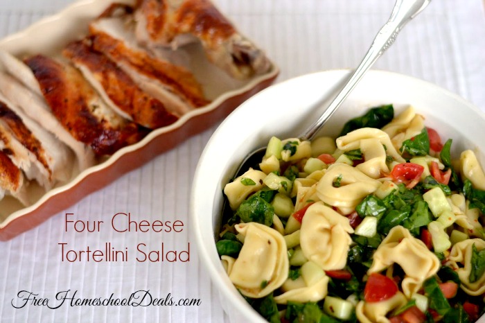 Four Cheese Tortellini Salad; delicious and easy, perfect for quick summer dinner