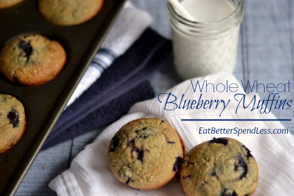 Here is a  delicious whole wheat blueberry muffin recipe that was passed down from my grandmother. I tweaked it just a little to make it healthier, but they are still fluffy and sweat, like a muffin should be.