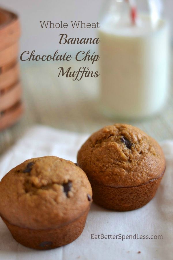 These Whole Wheat Banana Chocolate Chip muffins are worth getting up for. They’re my super picky son’s favorite!